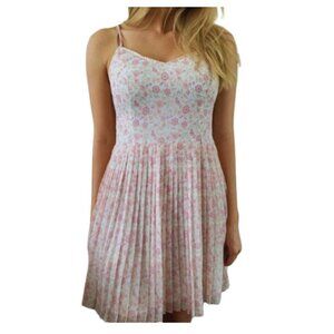 Hollister LIKE NEW pastel pink floral pleated feminine strappy dress size S